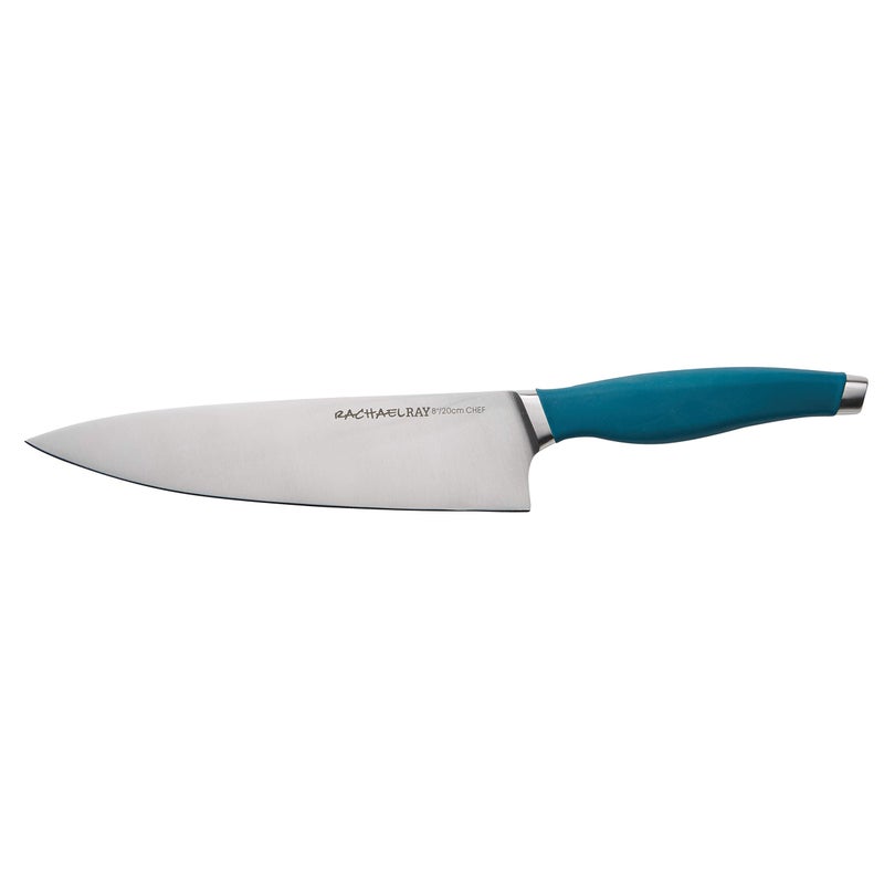Rachael Ray Cutlery Japanese Stainless Steel Knives Set with Sheaths, 8-Inch Chef Knife, 5-Inch Santoku Knife, and 3.5-Inch Paring Knife, Teal - Image 3